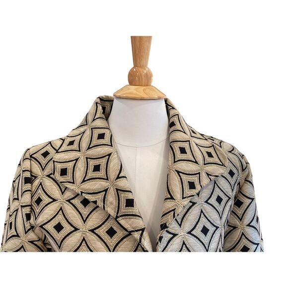 VTG Painted Pony Black & Gold Linen Blend Jacket, Tapestry, Jacquard, SP - Picture 2 of 14